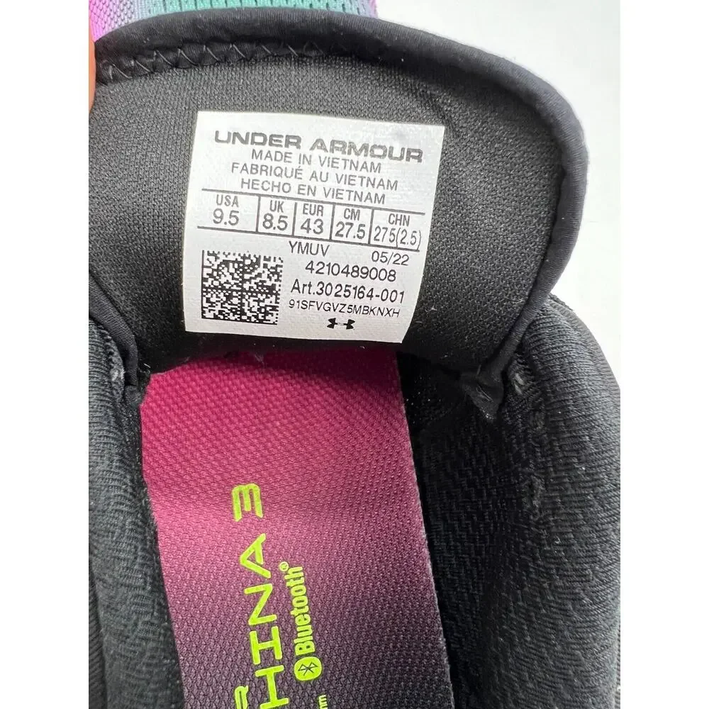 Under Armour HOVR Machina 3 Daylight Black Electro Pink 3025164-001 Mens Sz 9.5